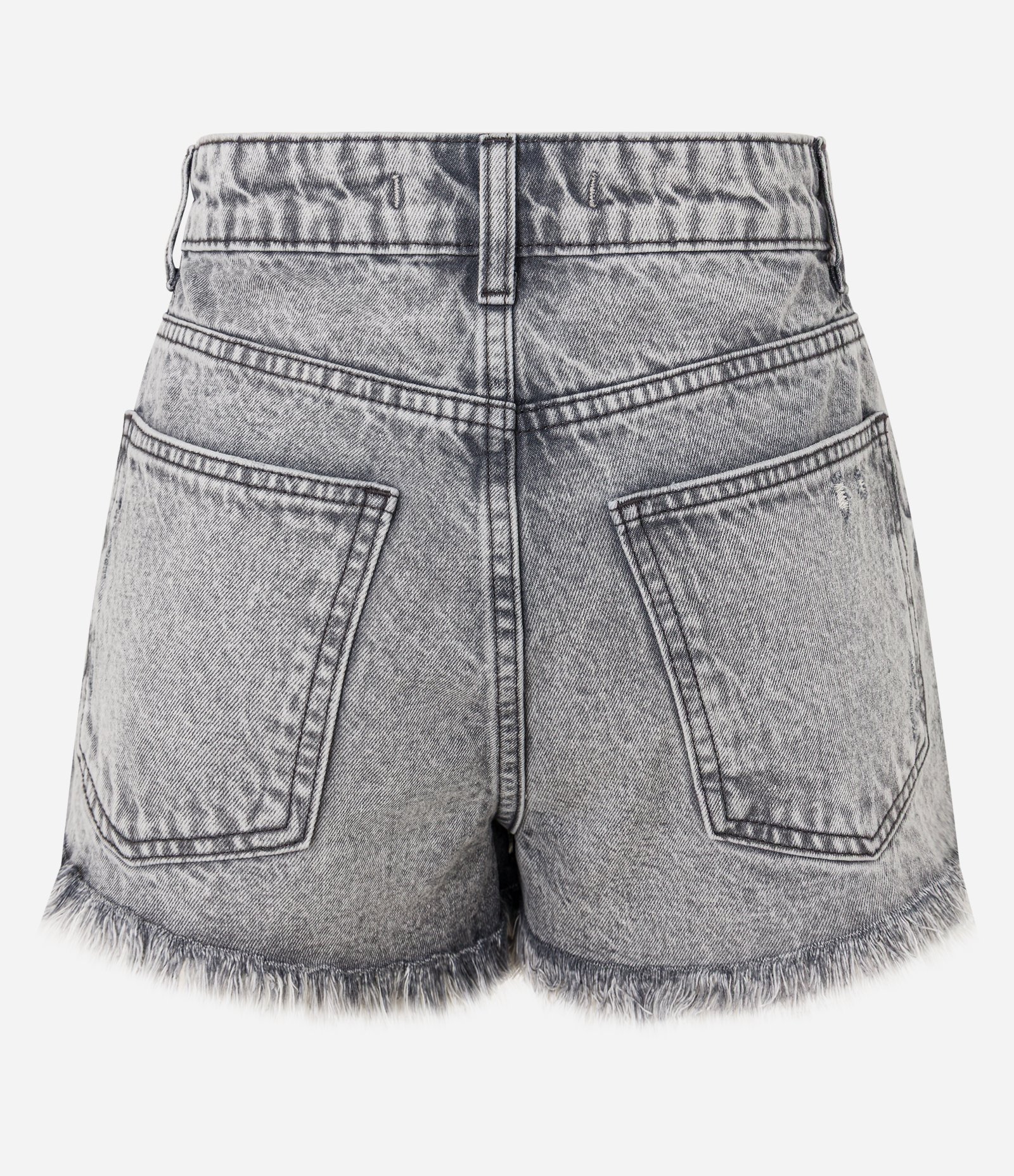 Short Slim Cintura Médio em Jeans com Barra Desfiada Cinza 7