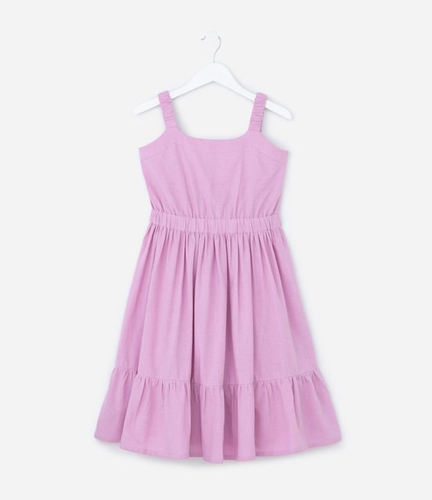 Vestido Infantil em Tricoline com Laço nas Costas - Tam 5 a 14 Anos