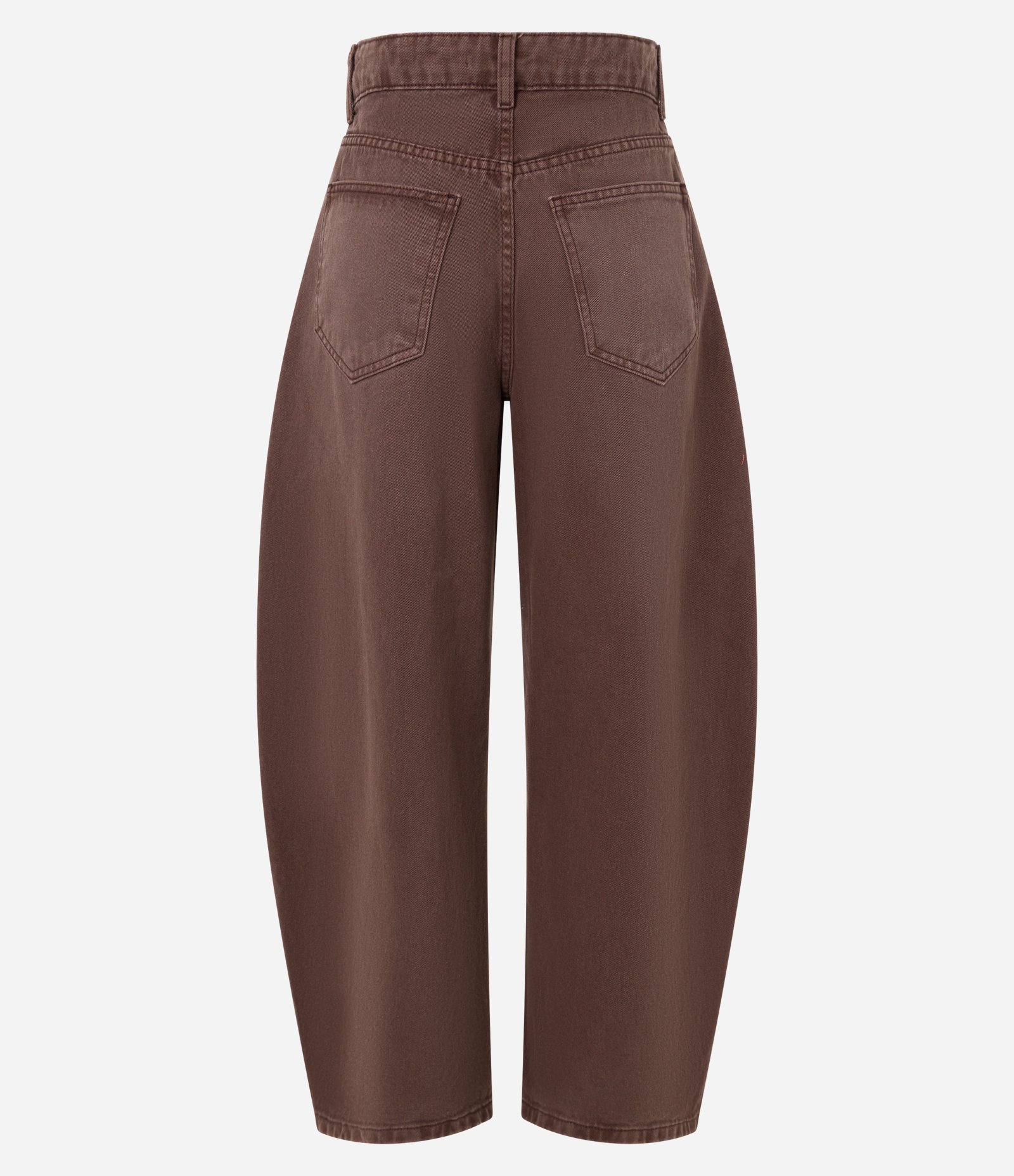Calça Barrel Cintura Alta em Sarja com Bolsos 6