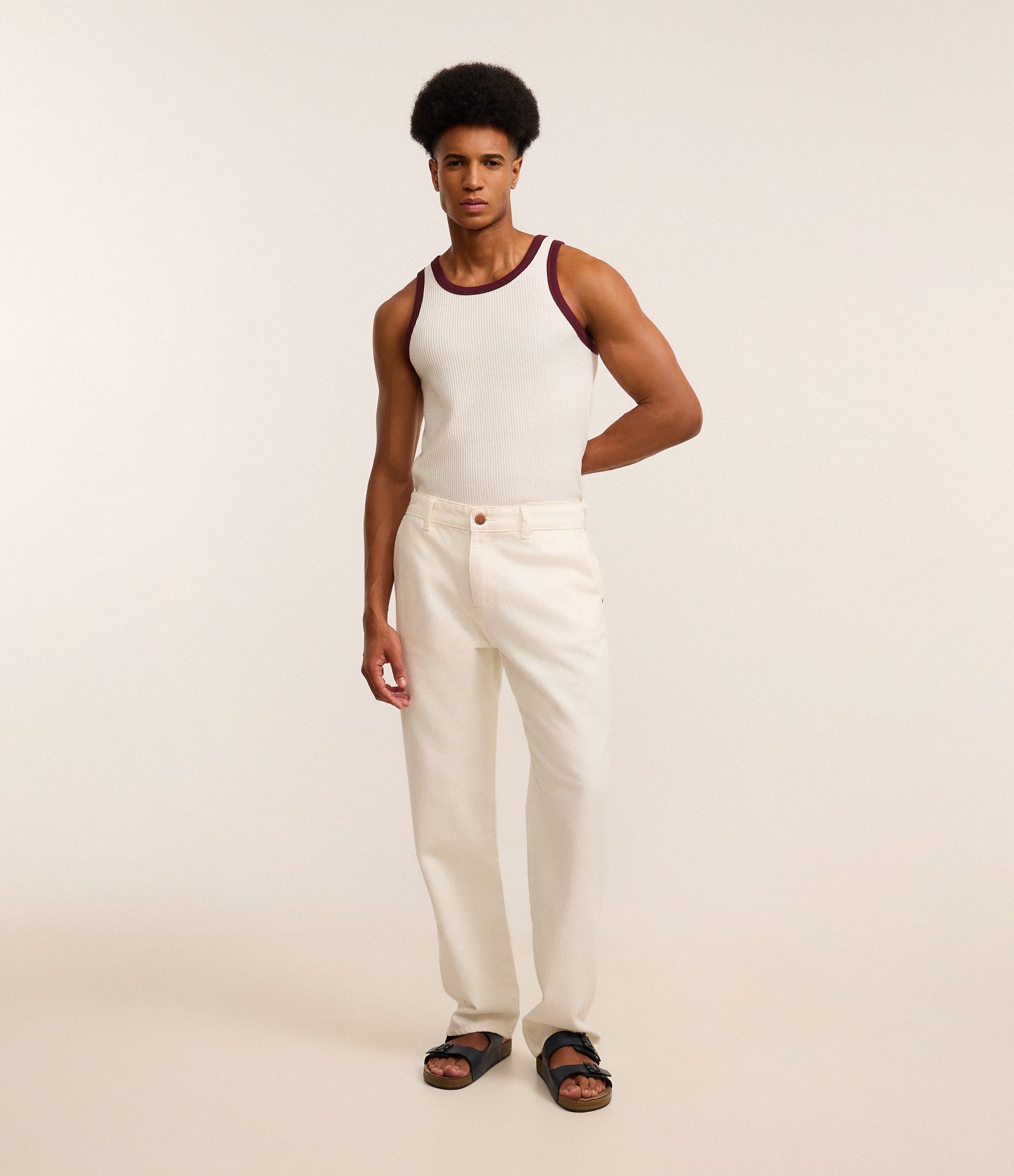 Regata Regular com Viés Contrastante e Texturizada 2