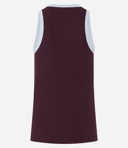 Regata Regular com Viés Contrastante e Texturizada