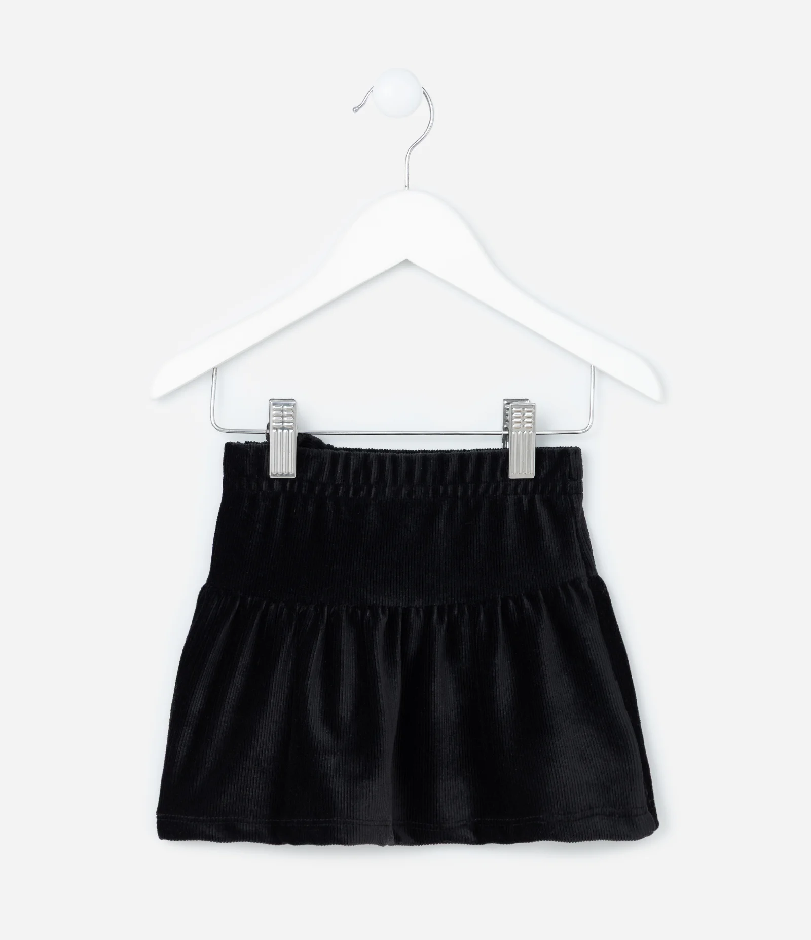 Saia Infantil em Veludo com Babadinho - Tam 1 a 6 Anos Preto 2