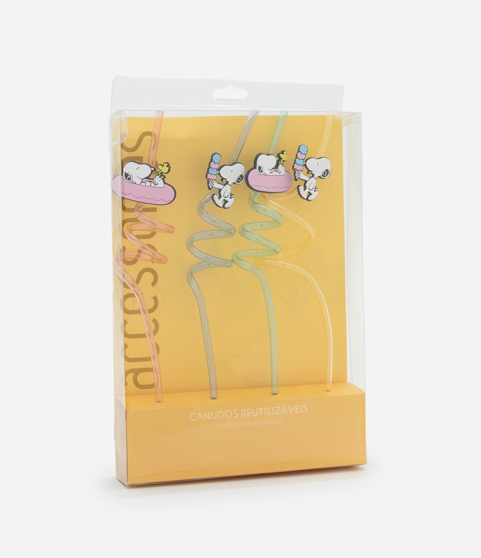 Kit 04 Canudos Reutilizáveis com Patch do Snoopy Multicores 3
