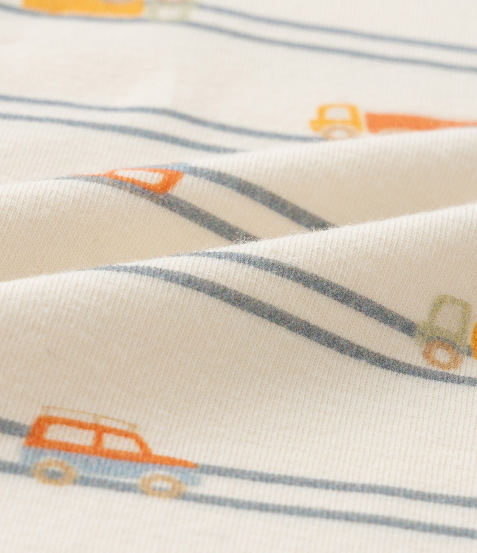 Body Infantil com Estampa de Listras e Carrinhos - Tam RN a 18 meses Bege 3