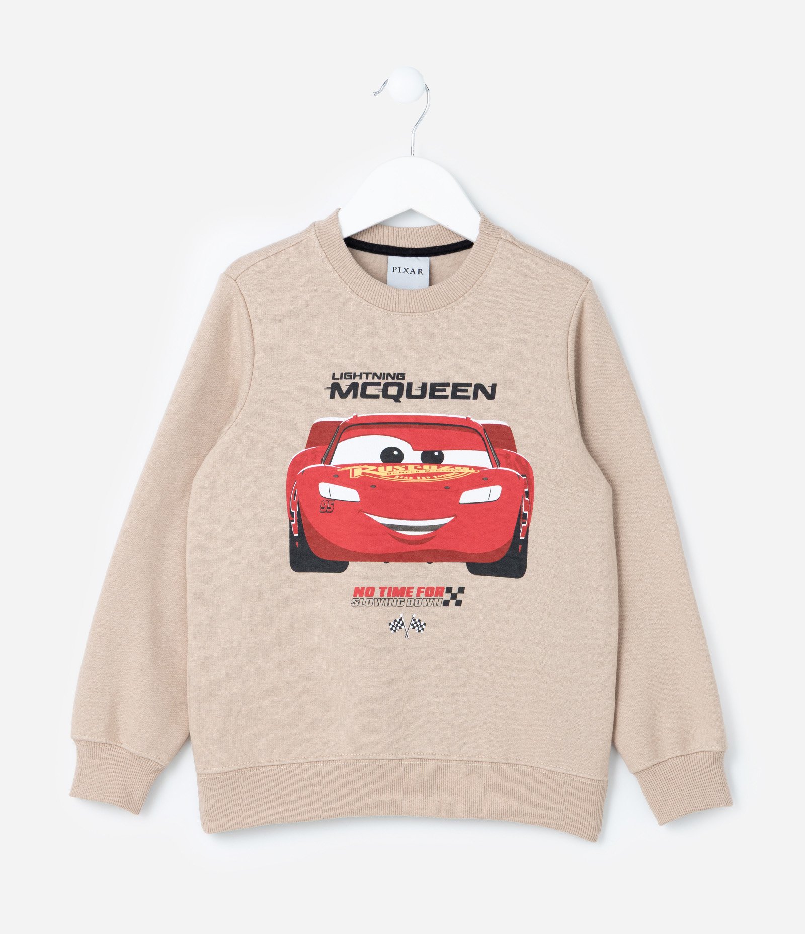 Casaco Infantil com Estampa do McQueen de Carros - Tam 2 a 8 Anos Bege 1