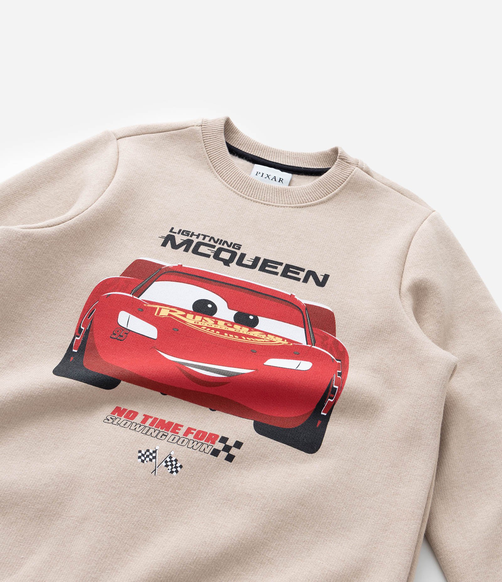 Casaco Infantil com Estampa do McQueen de Carros - Tam 2 a 8 Anos Bege 6