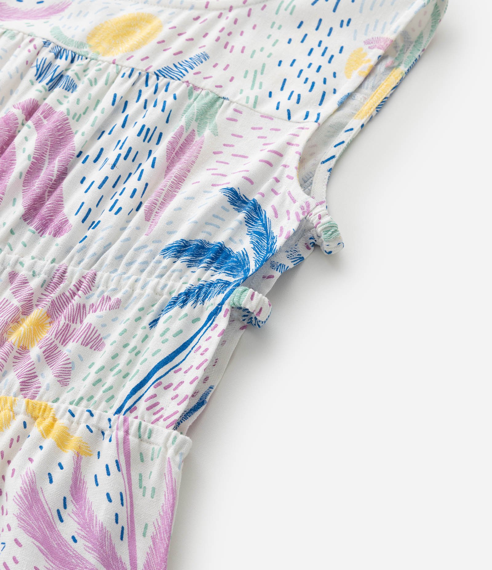 Macacão Infantil em Viscolinho com Estampa Tropical - Tam 5 a 14 Anos Branco 4