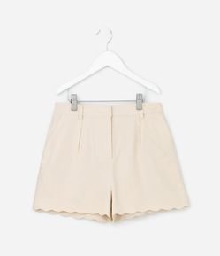 Short Alfaiatado em Viscolinho com Barra Nuvem - Tam 5 a 14 Anos