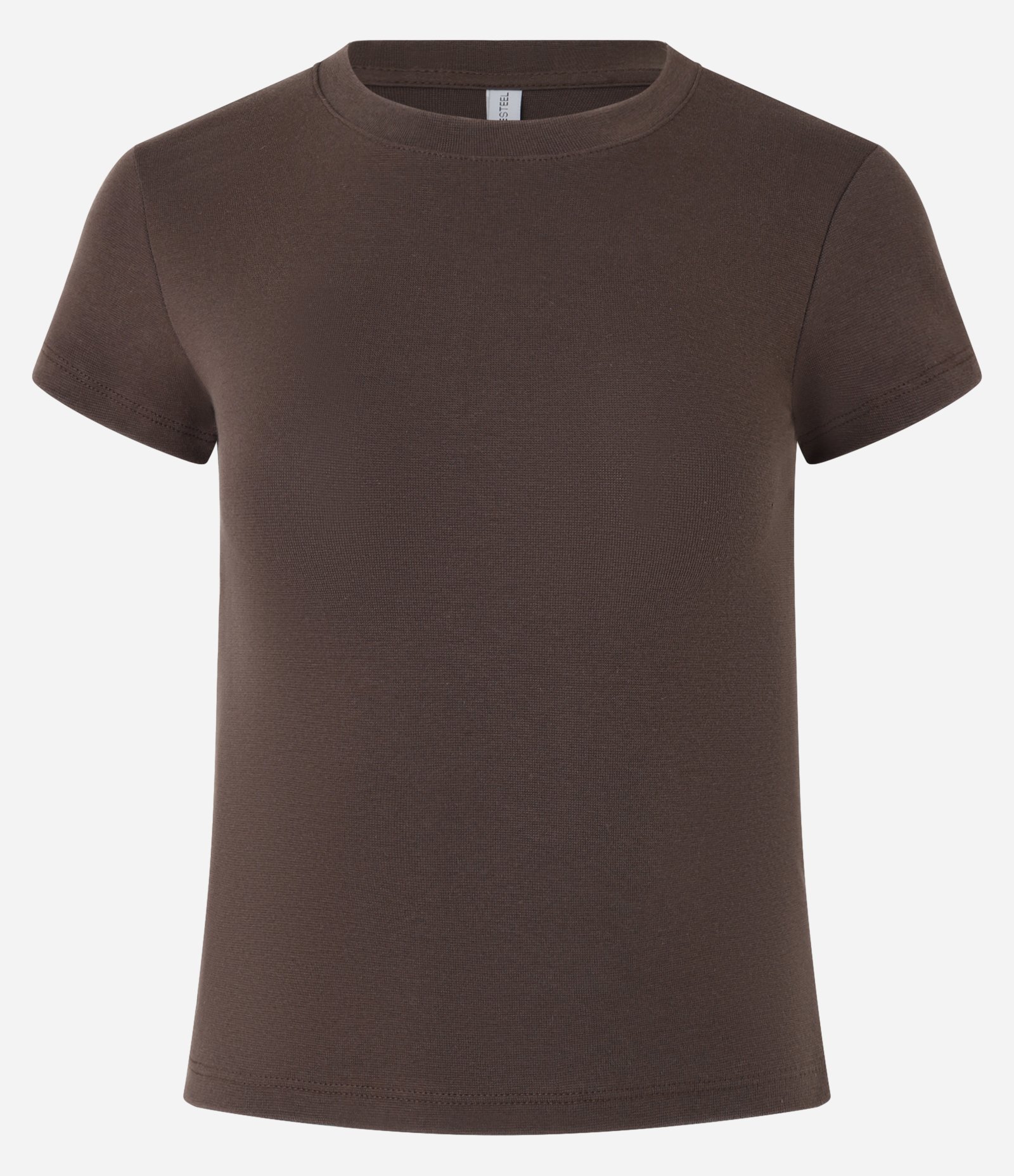 Blusa Básica Justinha e Alongada em Ribana Marrom Escuro 4