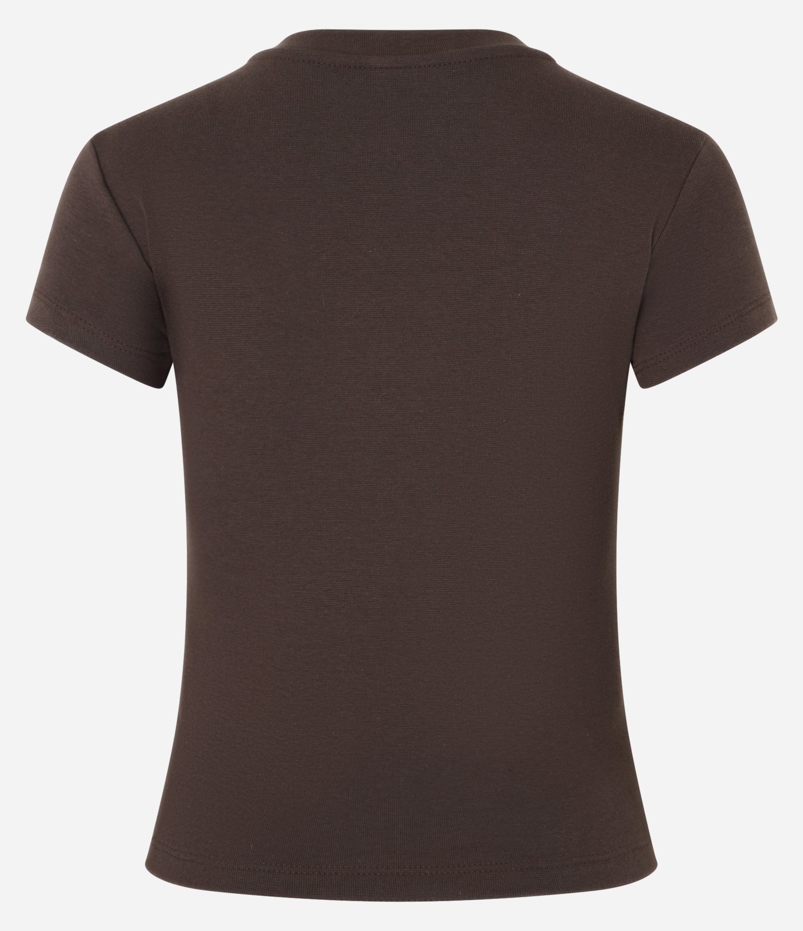 Blusa Básica Justinha e Alongada em Ribana Marrom Escuro 5