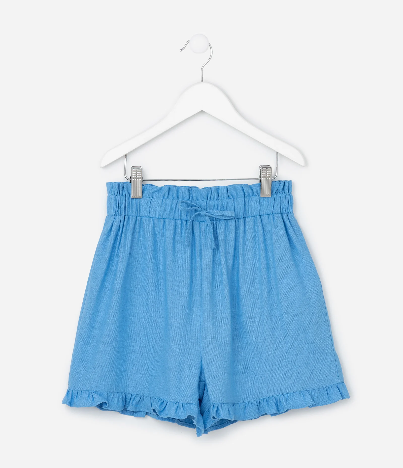 Short Clochard Infantil em Viscolinho - Tam 5 a 14 Anos Azul 1