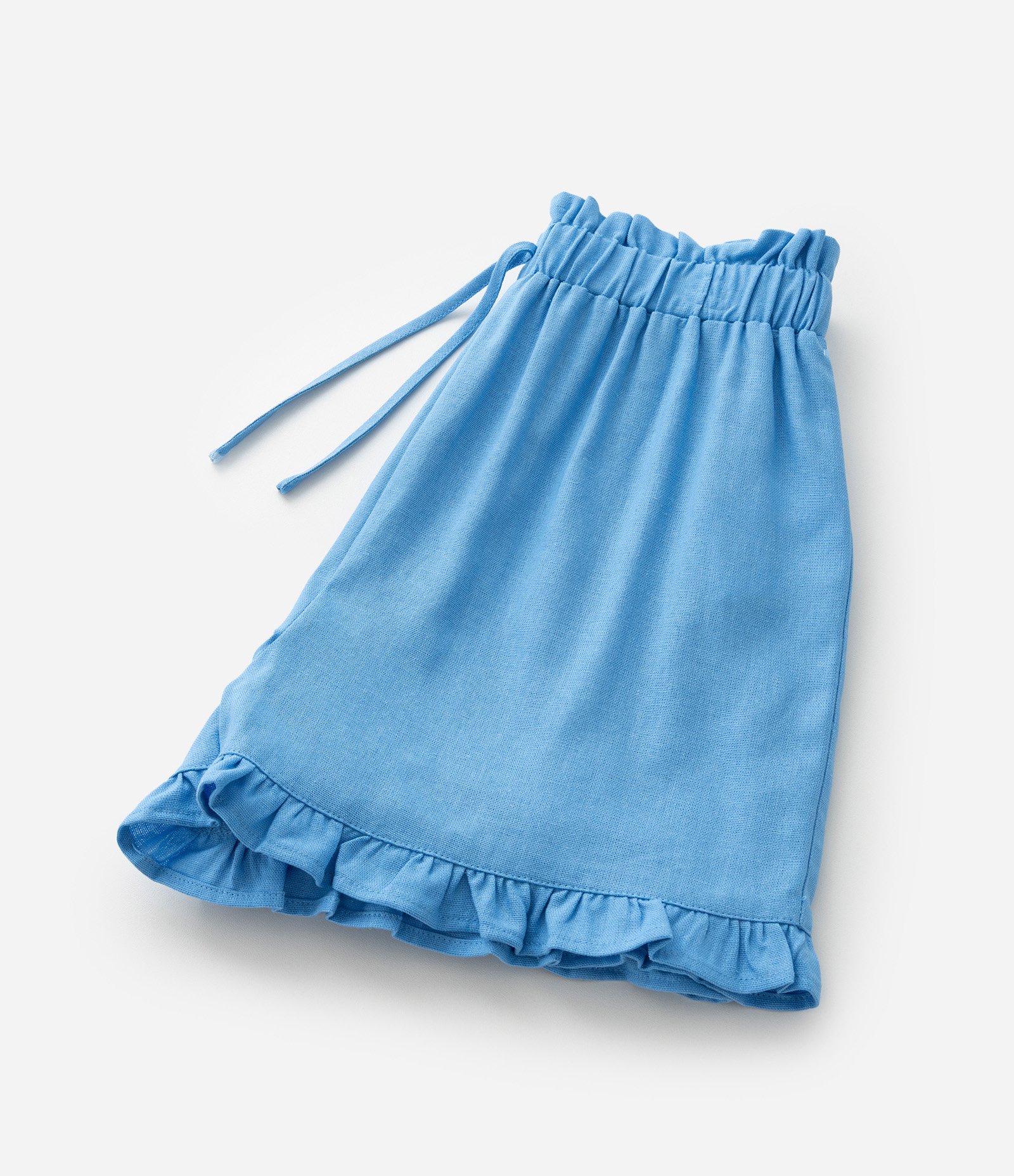 Short Clochard Infantil em Viscolinho - Tam 5 a 14 Anos Azul 6