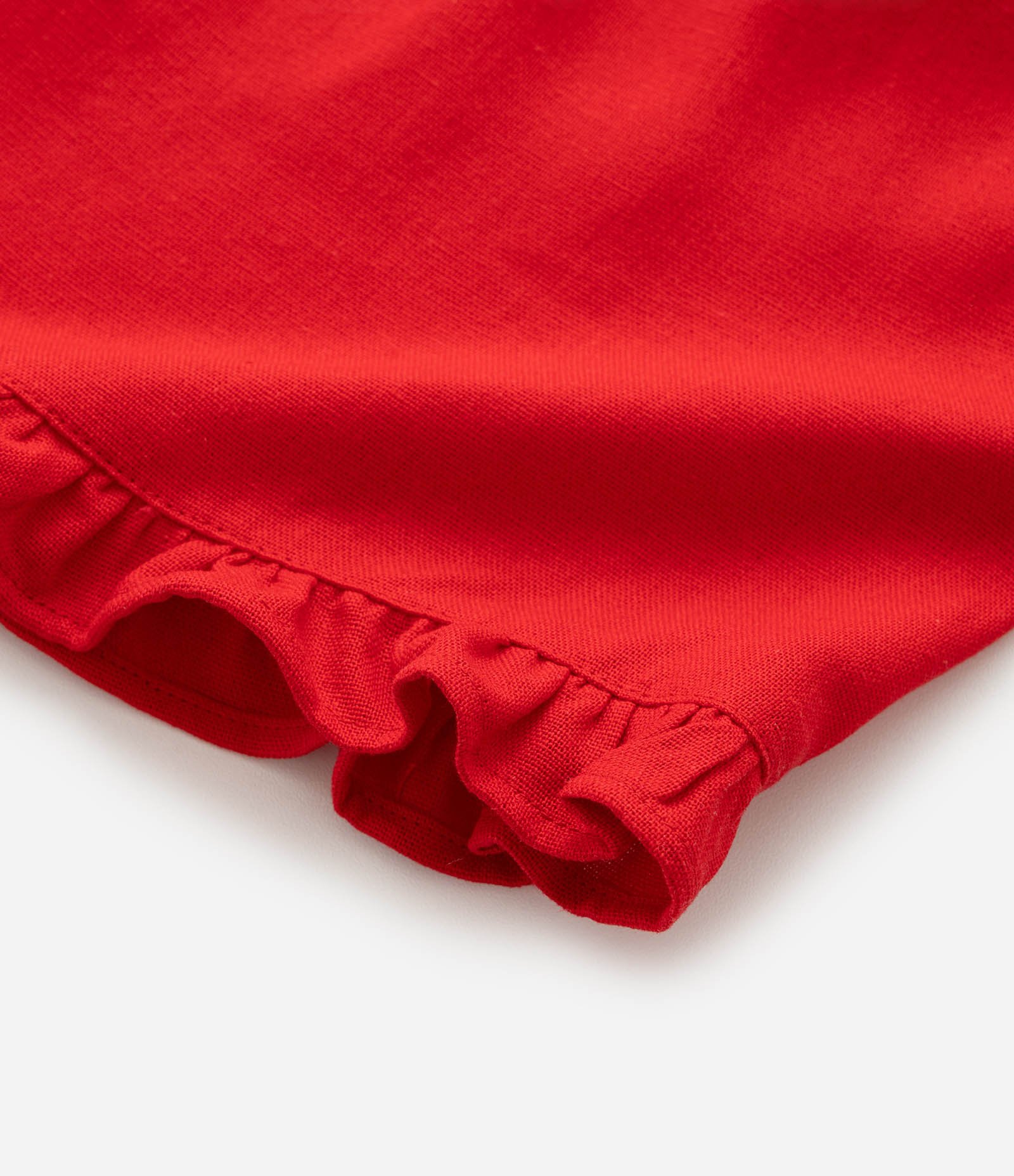 Short Clochard Infantil em Viscolinho - Tam 5 a 14 Anos Vermelho 4