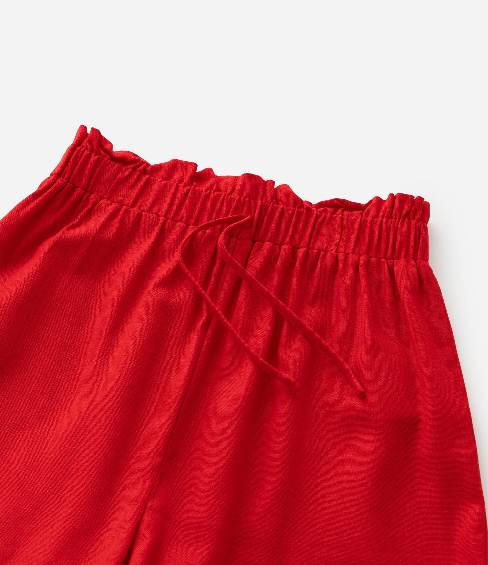 Short Clochard Infantil em Viscolinho - Tam 5 a 14 Anos Vermelho 5