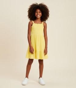 Vestido Infantil com Estampa Floral - Tam 5 a 14 Anos