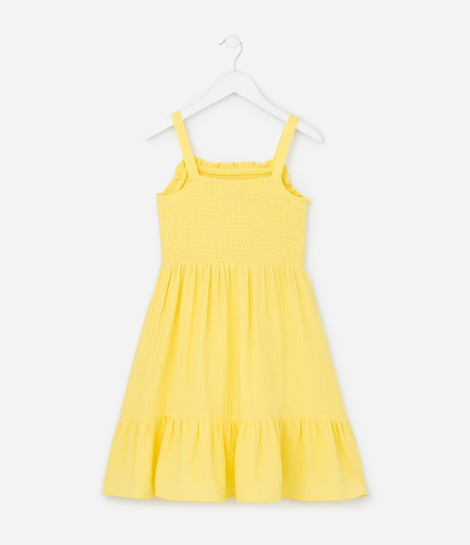 Vestido Infantil com Estampa Floral - Tam 5 a 14 Anos Amarelo 2