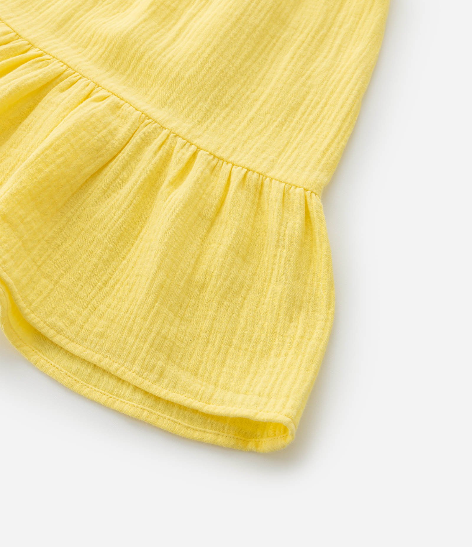 Vestido Infantil com Estampa Floral - Tam 5 a 14 Anos Amarelo 5