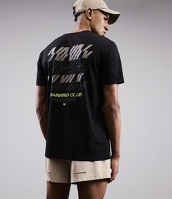 Camiseta Esportiva Corrida com Tecnologia Dry e Estampa Runnig