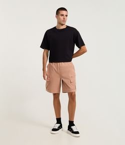 Bermuda Baggy com Bolso Cargo com Zíper