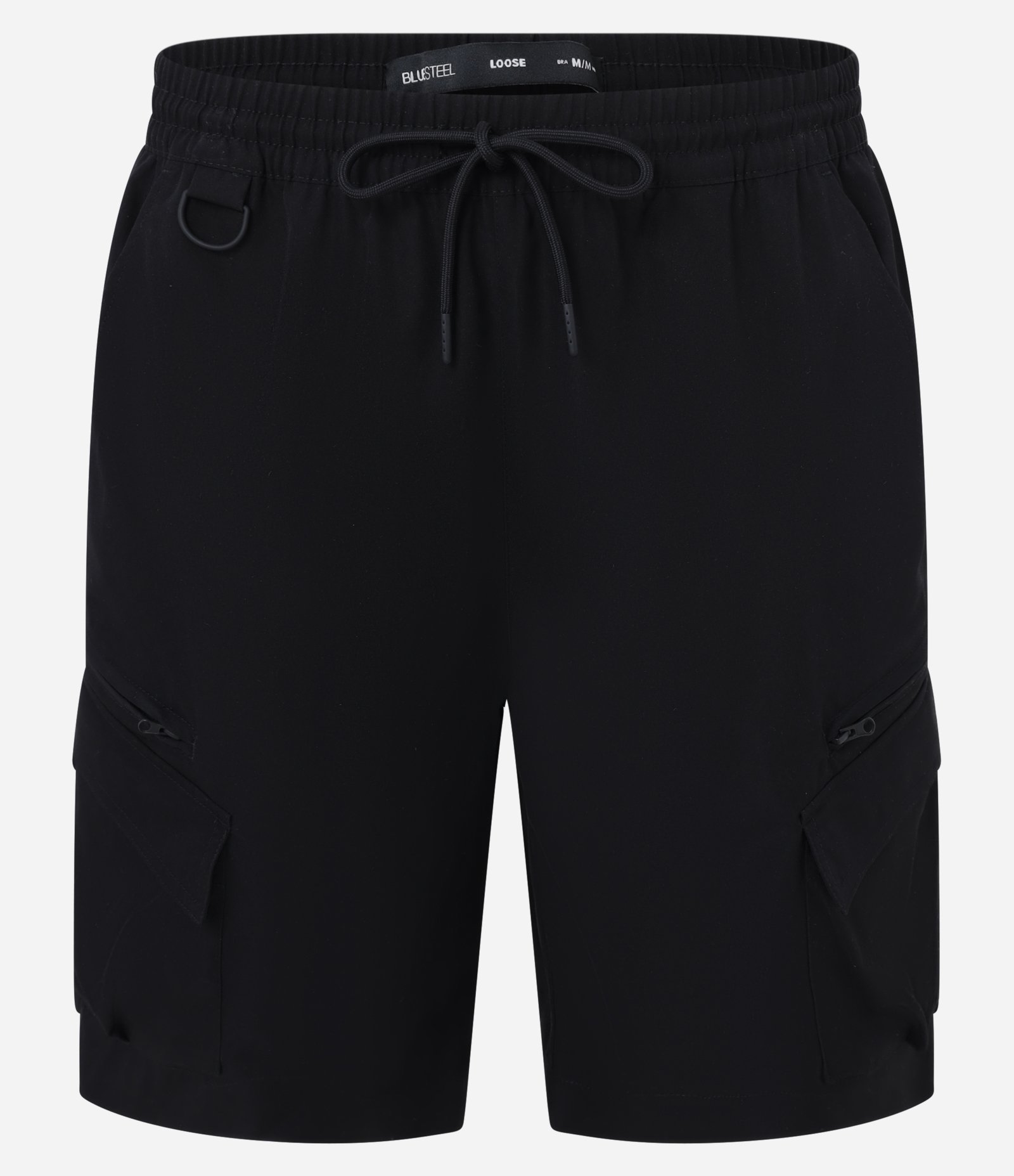 Bermuda Baggy com Bolso Cargo com Zíper Preto 5