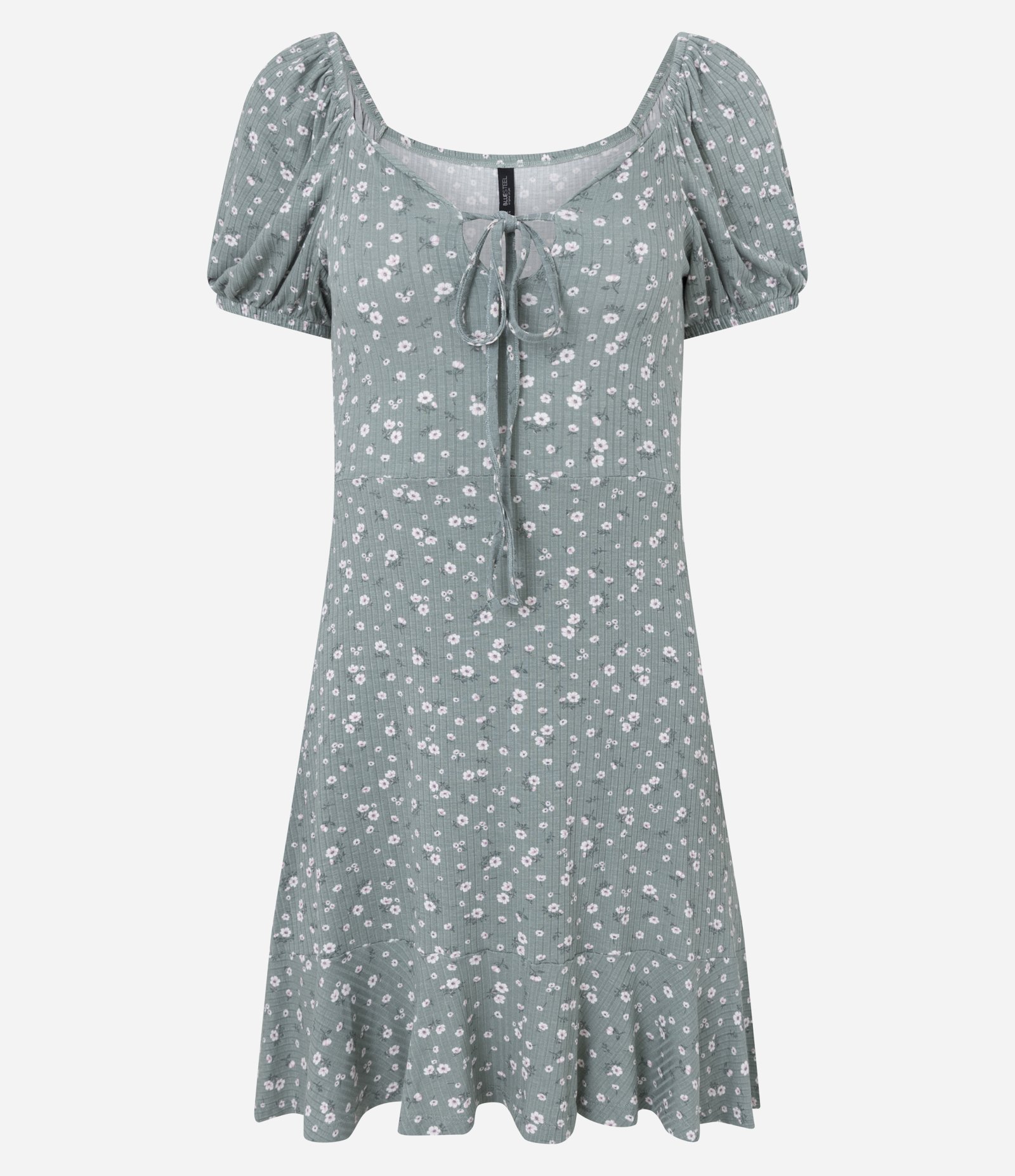 Vestido Curto em Ribana com Estampa Floral Liberty Verde 6