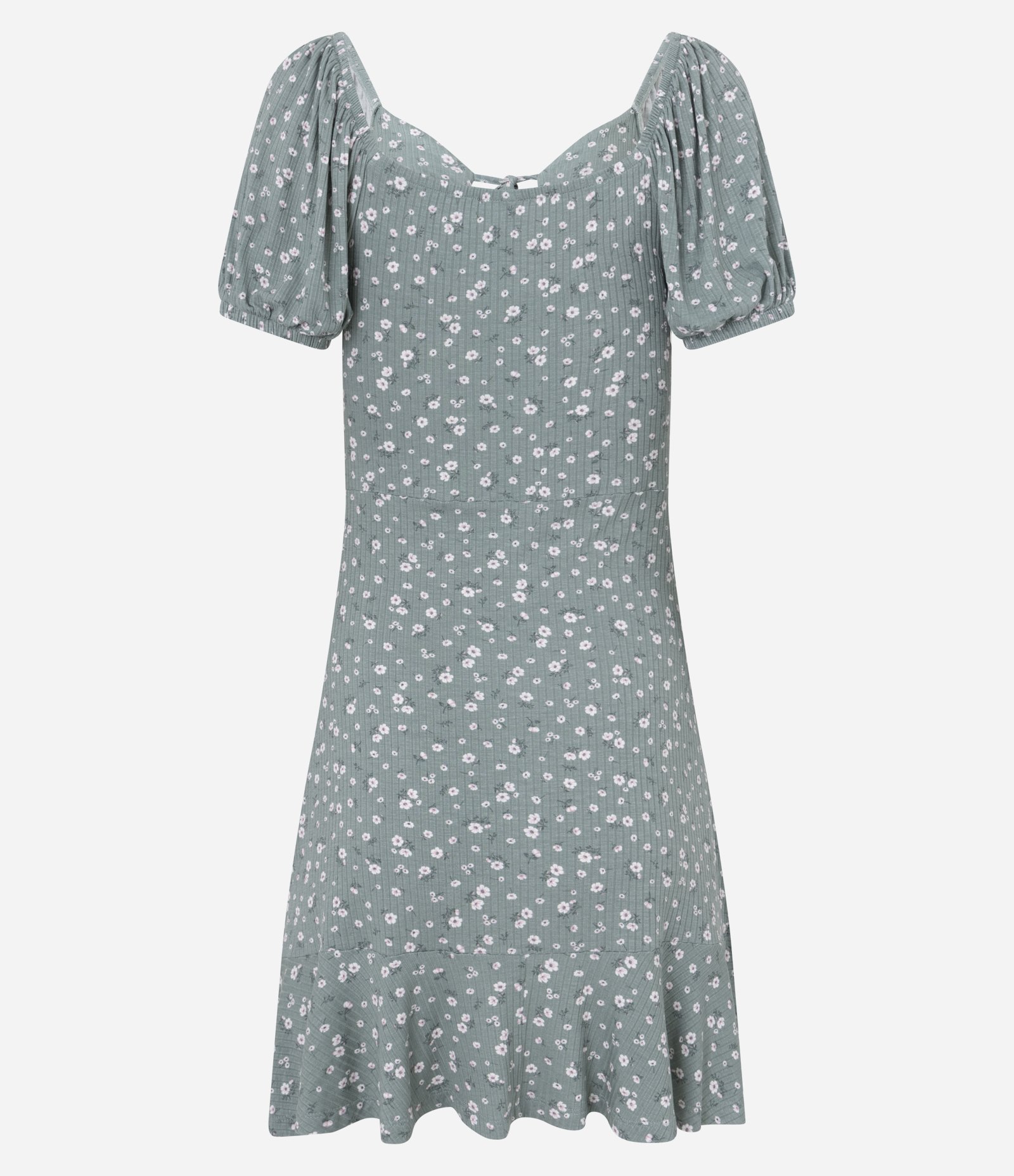 Vestido Curto em Ribana com Estampa Floral Liberty Verde 8