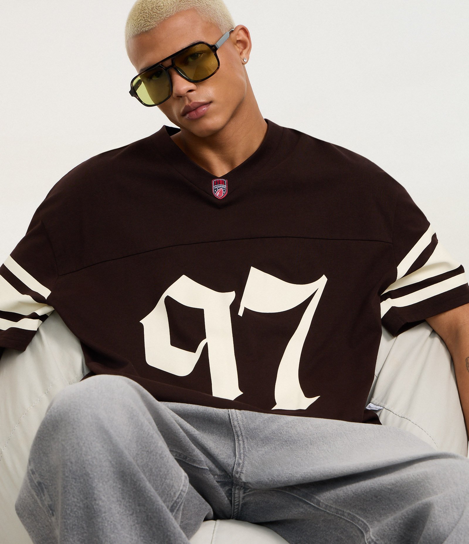 Camiseta Overboxy Sportcore Futebol Americano Marrom 4