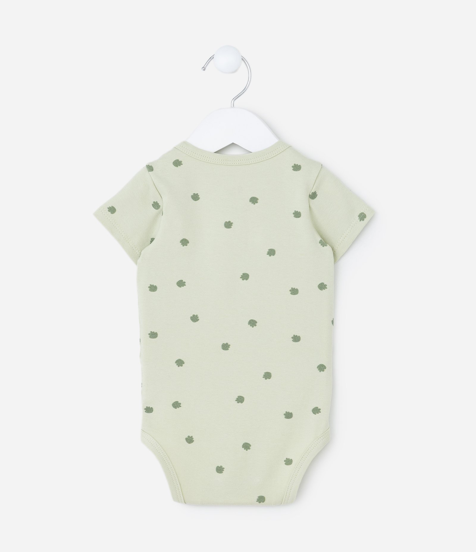 Body Infantil com Estampa de Folhagens - Tam RN a 18 meses Verde 3