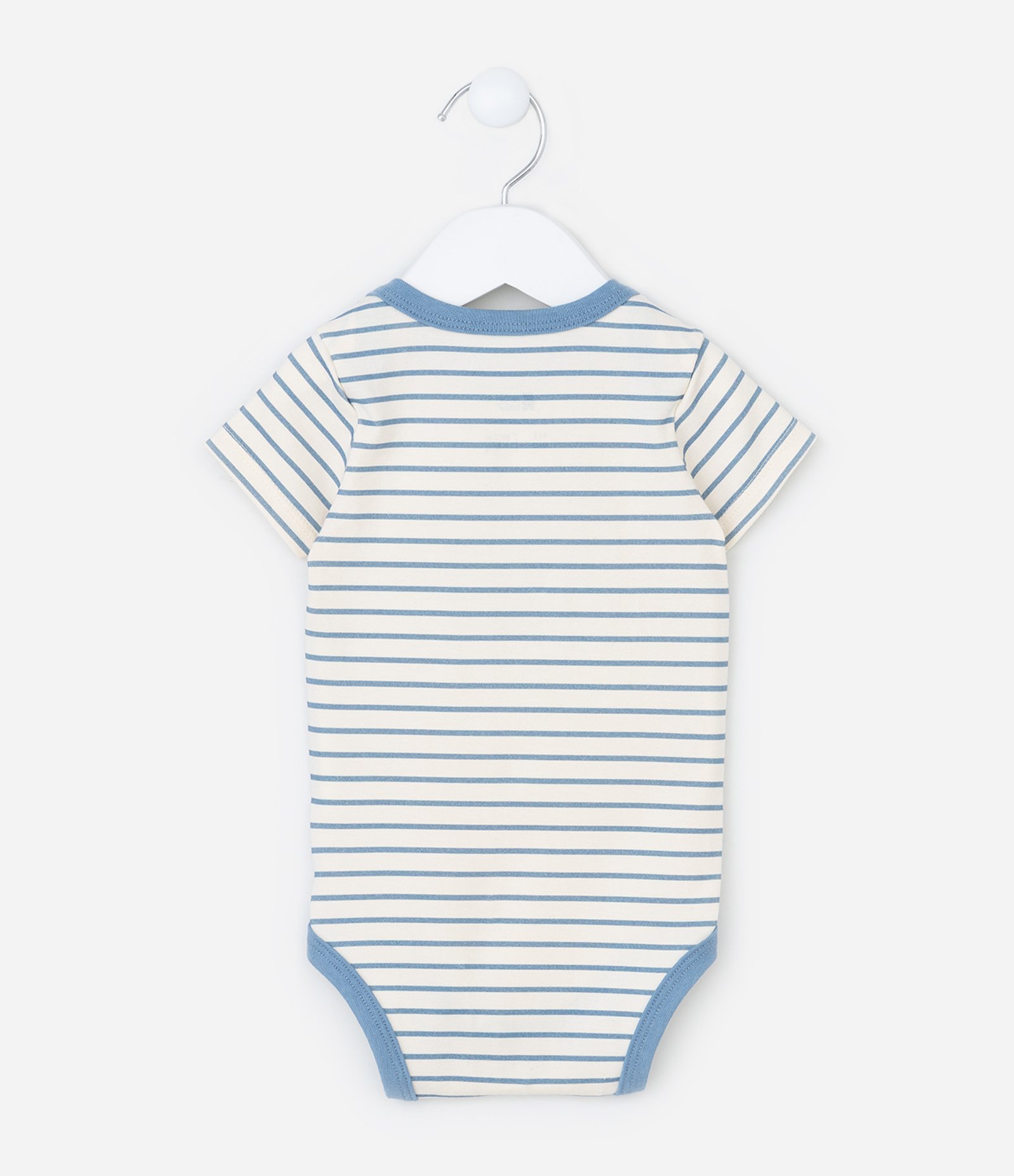 Body Infantil com Estampa Interativa Casinha Maçã - Tam 0 a 18 meses Branco/Azul 2