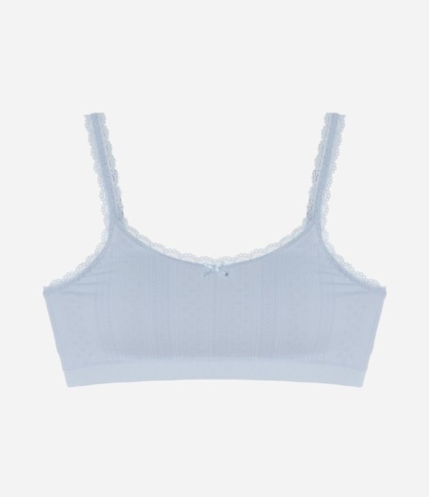 Sutiã Top Seamless Texturizado com Rendinha