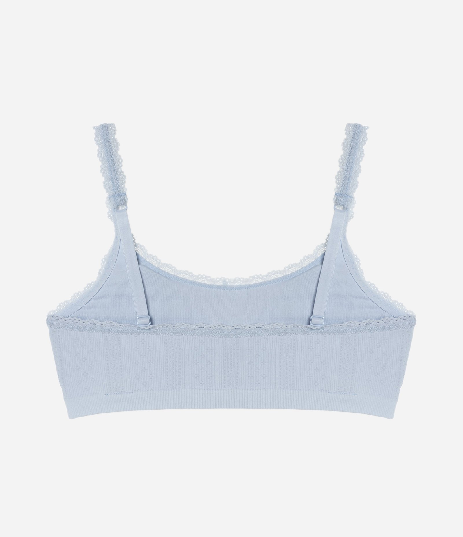 Sutiã Top Seamless Texturizado com Rendinha Azul 5
