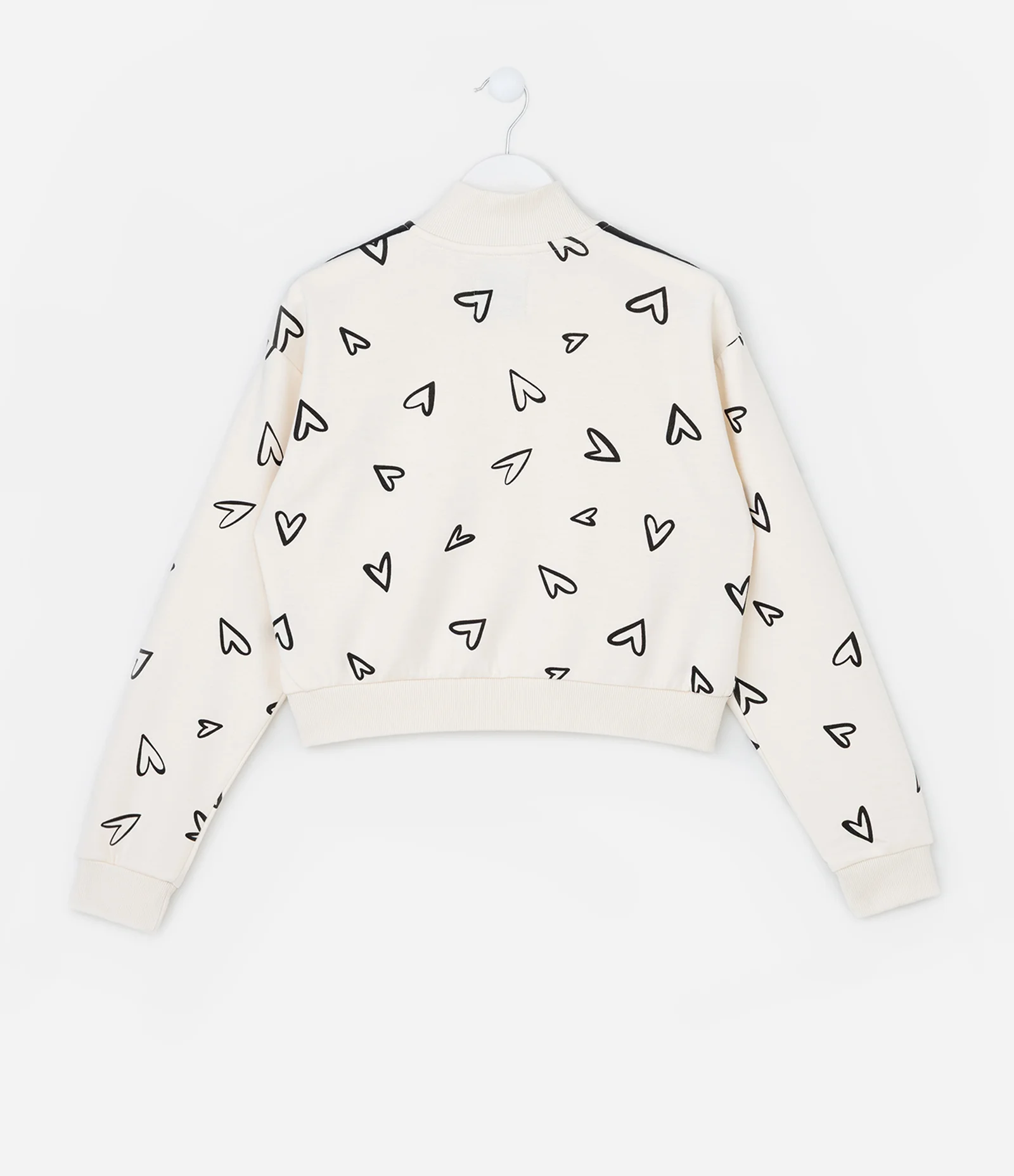 Casaco Infantil com Zíper e Estampa de Corações – Tam 5 a 14 Anos Off White 2