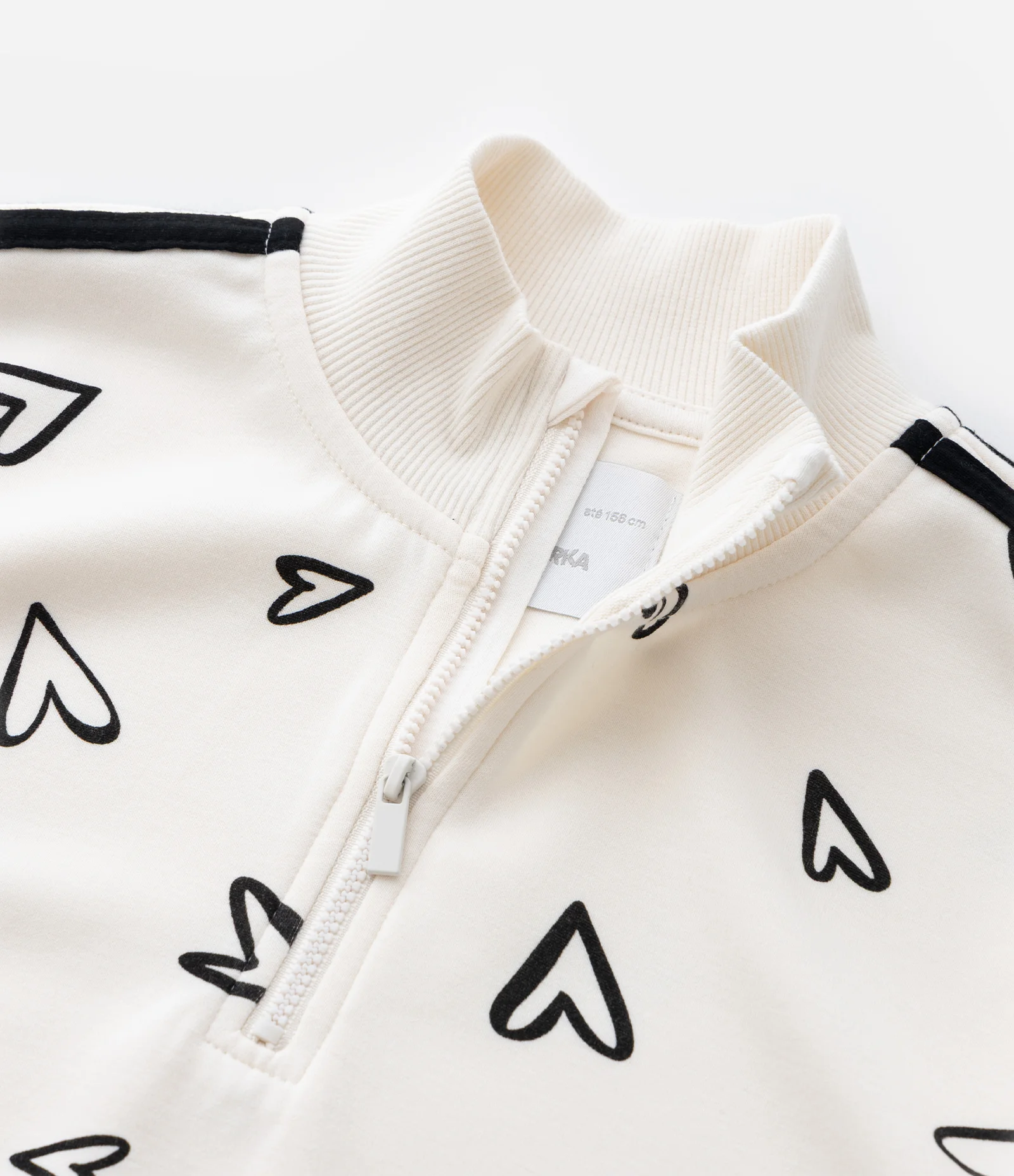 Casaco Infantil com Zíper e Estampa de Corações – Tam 5 a 14 Anos Off White 5