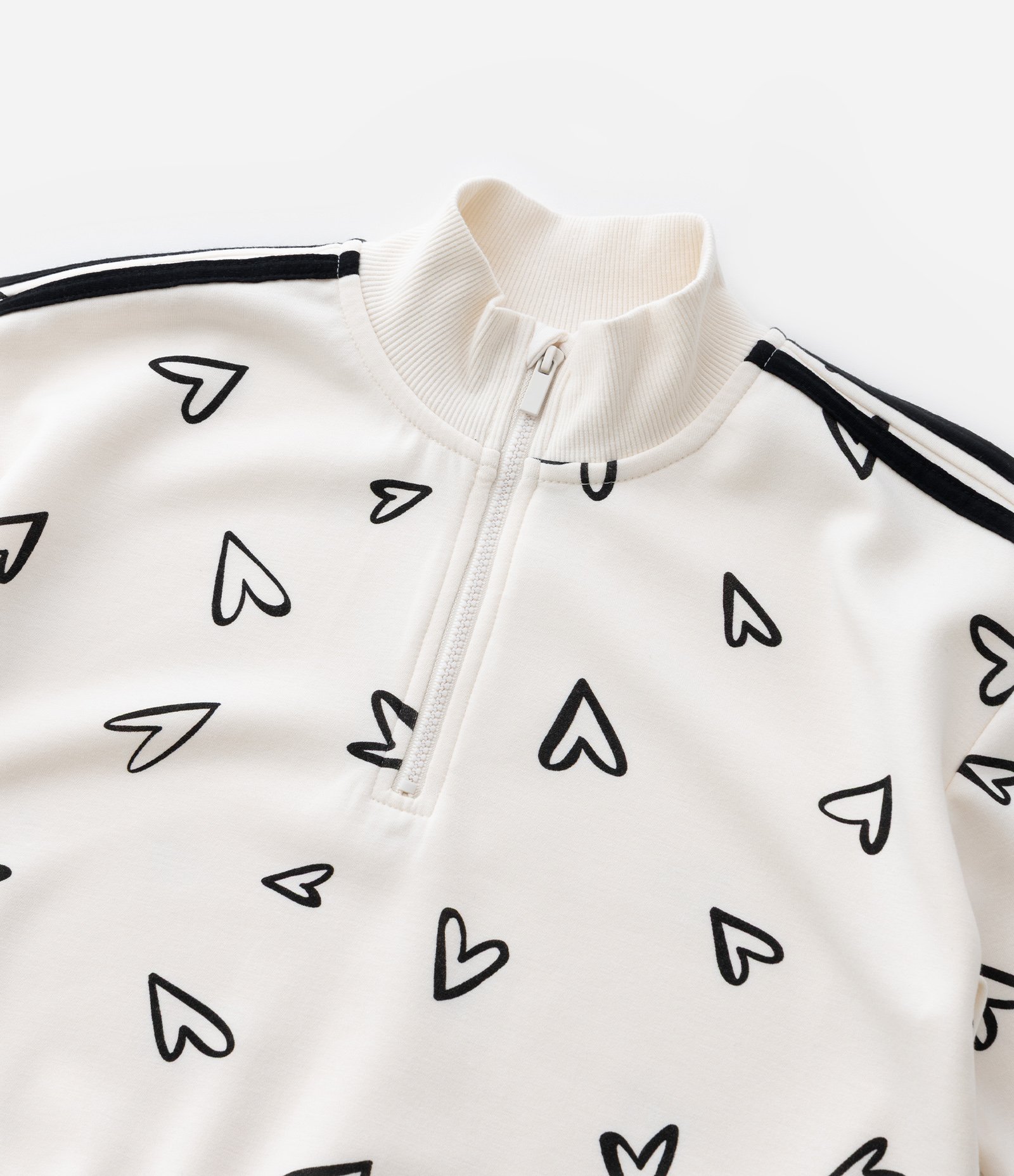 Casaco Infantil com Zíper e Estampa de Corações – Tam 5 a 14 Anos Off White 7