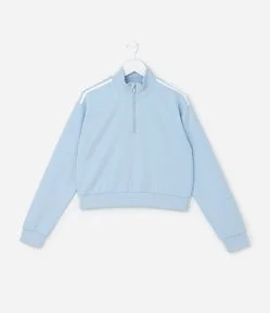 Blusão Infantil em Tech Fleece com Zíper na Gola - Tam 5 a 14 Anos