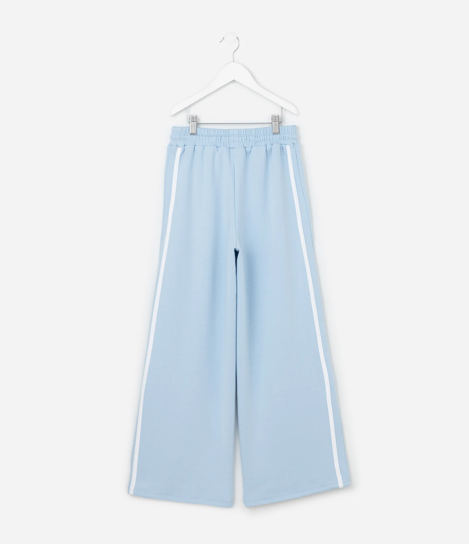 Calça Infantil Wide Leg com Listra Lateral - Tam  5 a  14 Anos Azul 2
