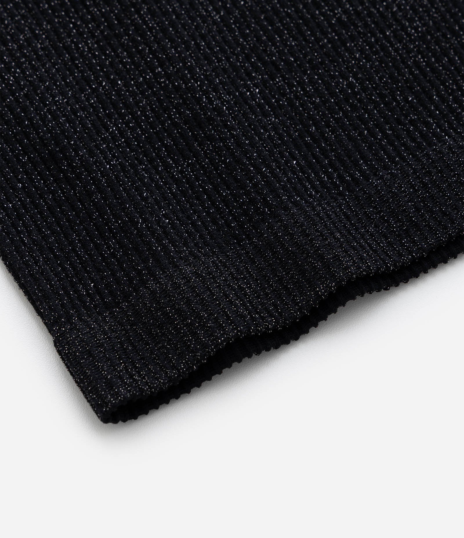 Regata Infantil Seamless com Brilhos e Canelada - Tam 5 a 14 Anos Preto 5