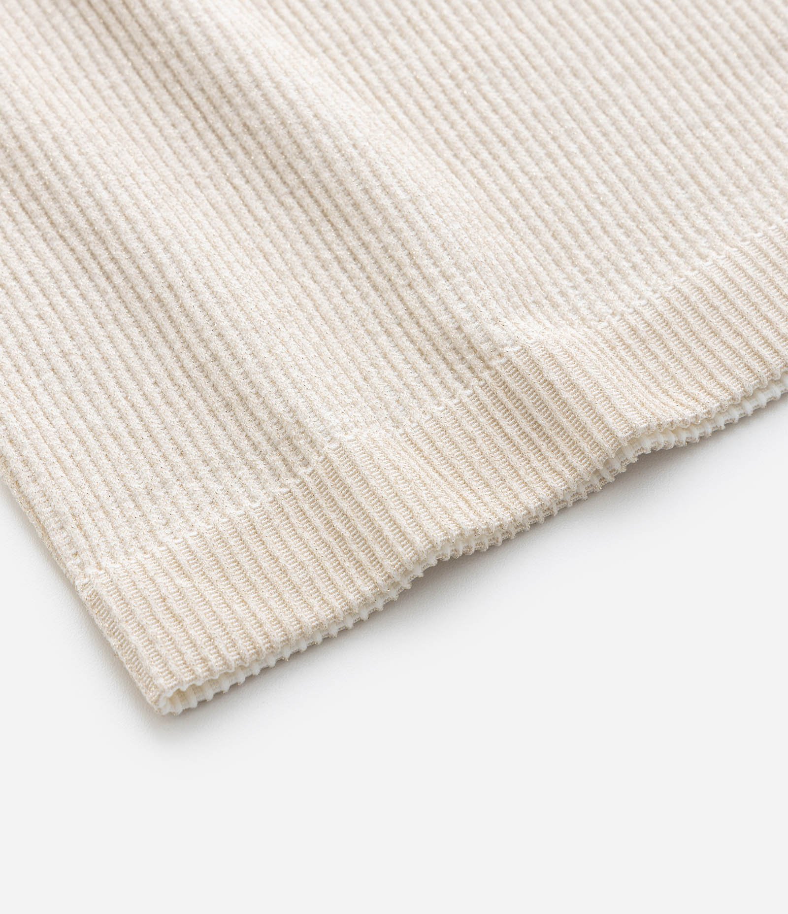 Regata Infantil Seamless com Brilhos e Canelada - Tam 5 a 14 Anos Bege 4