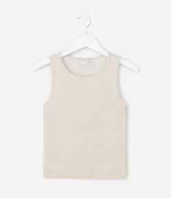 Regata Infantil Seamless com Brilhos e Canelada - Tam 5 a 14 Anos