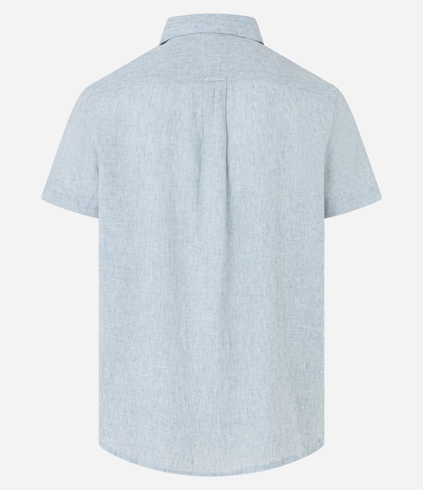 Camisa Regular em Linho com Abotoamento Azul 8