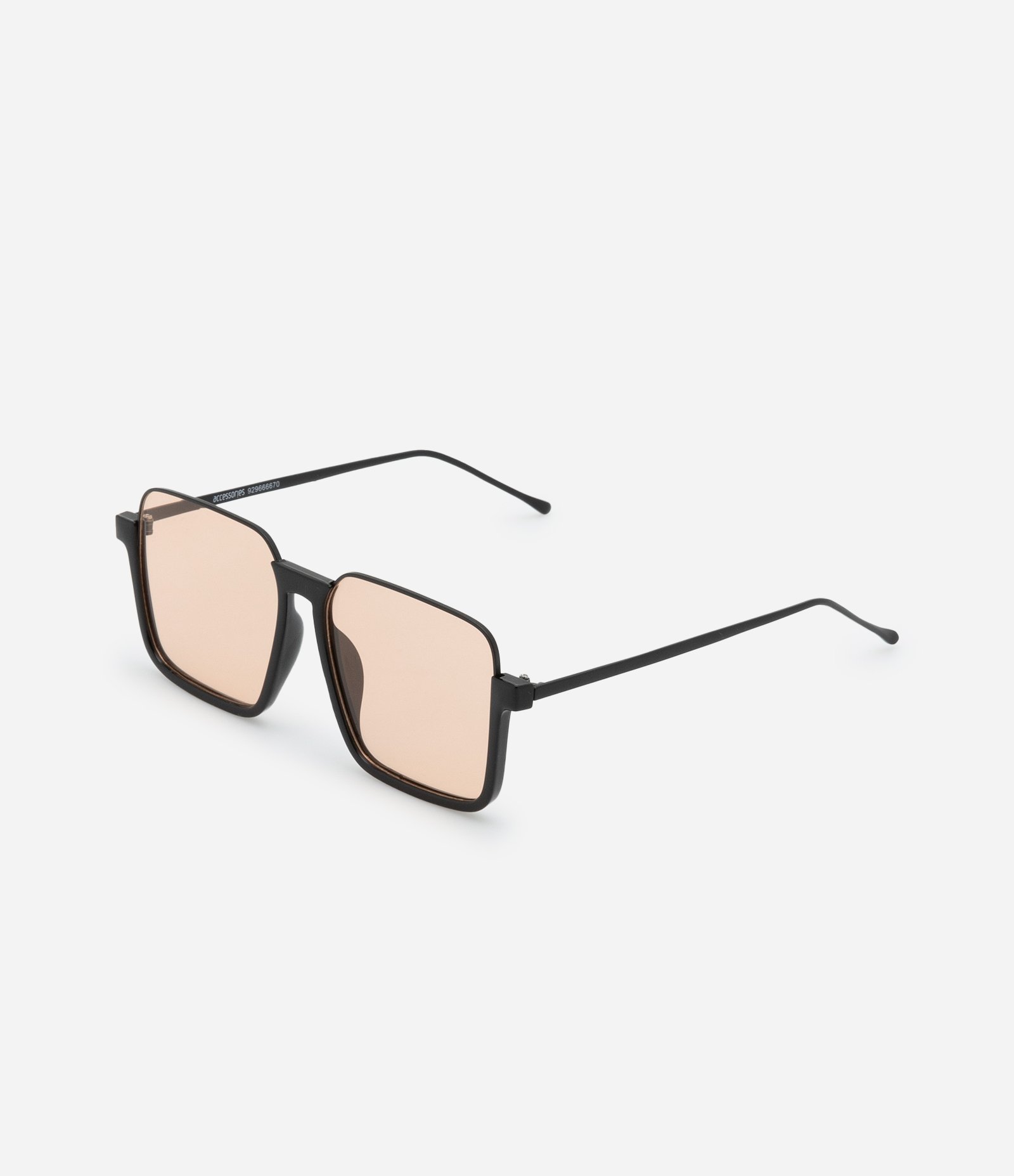 Óculos Quadrado com Lente Âmbar Preto 2