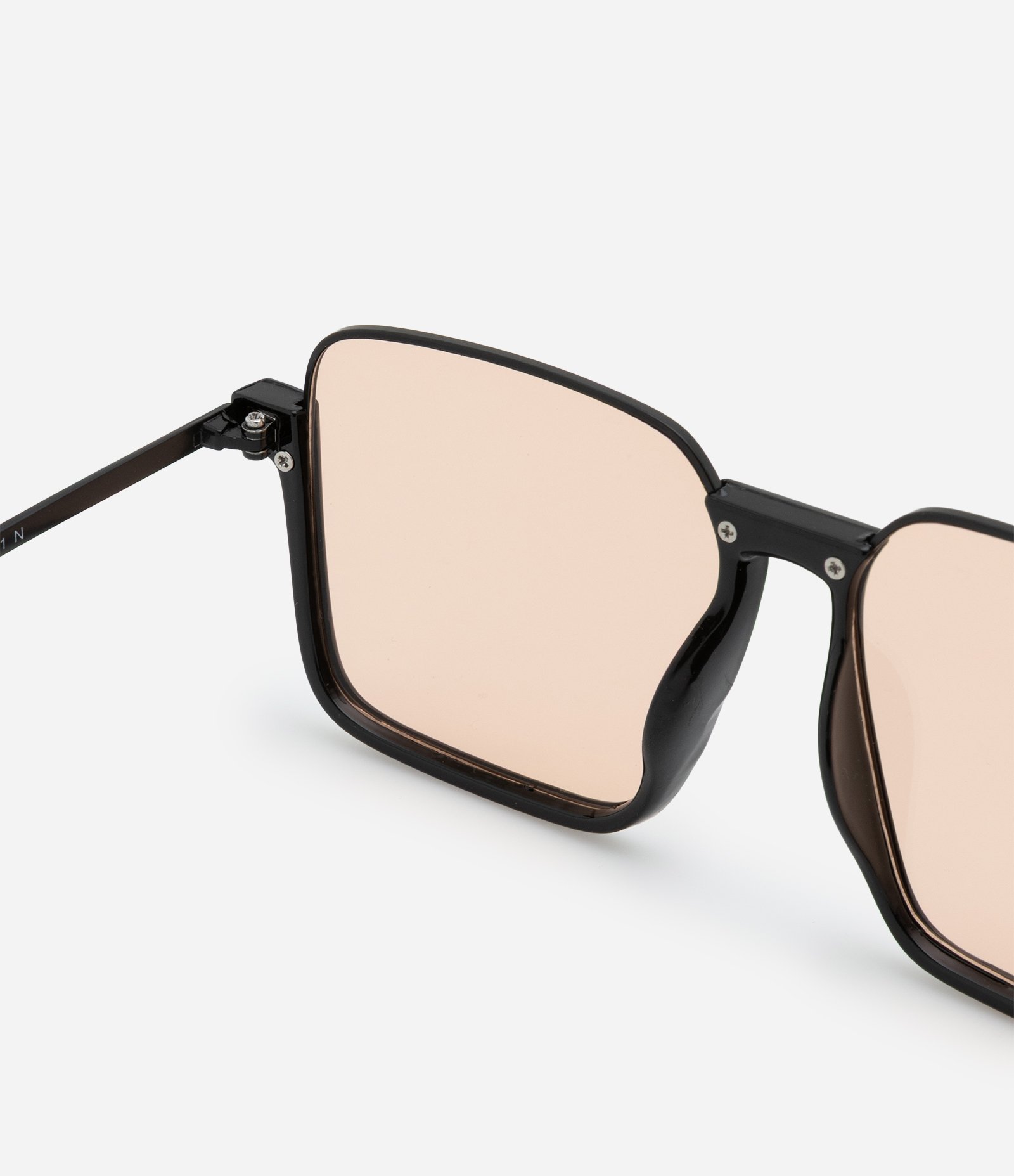 Óculos Quadrado com Lente Âmbar Preto 4