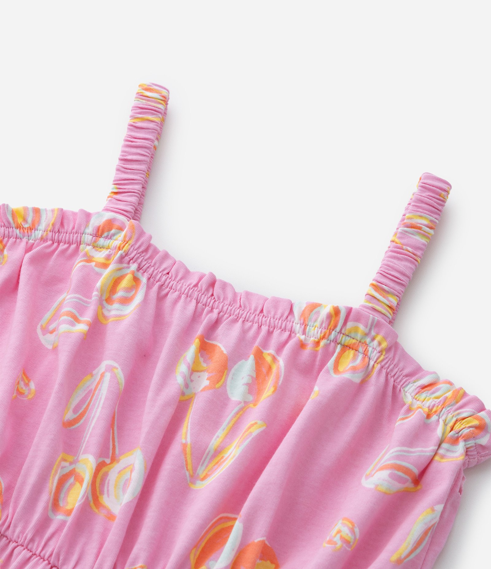 Vestido Infantil com Estampa de Cerejas - Tam 5 a 14 Anos Rosa 6