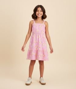 Vestido Infantil com Estampa de Cerejas - Tam 5 a 14 Anos