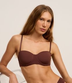 Sutiã Sem Alça em Microfibra com Bojo Oco Estruturado