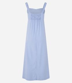 Vestido Boho Midi Listrado em Tricoline Busto Recortado