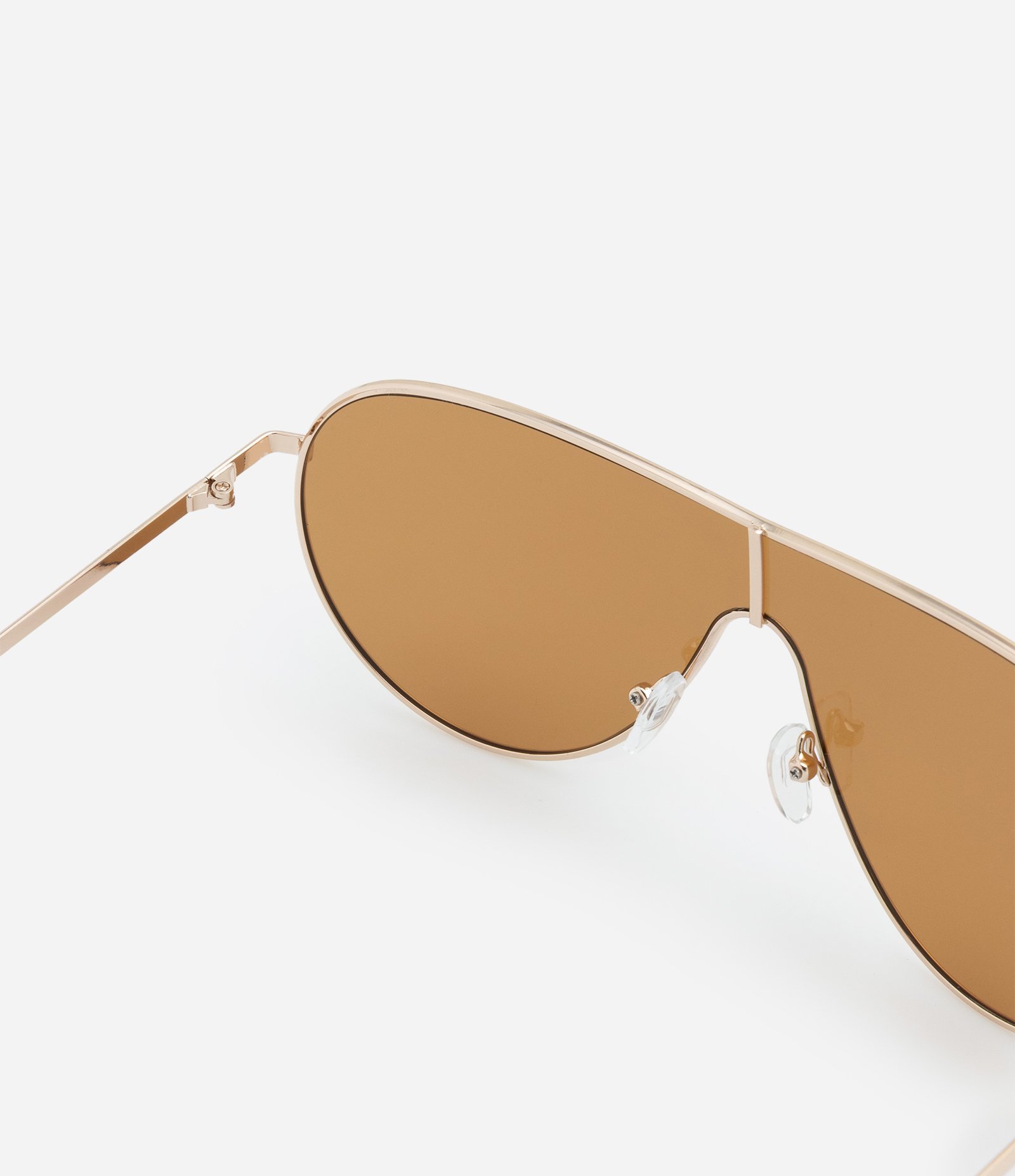 Óculos de Sol Máscara com Haste Fina Dourado 3