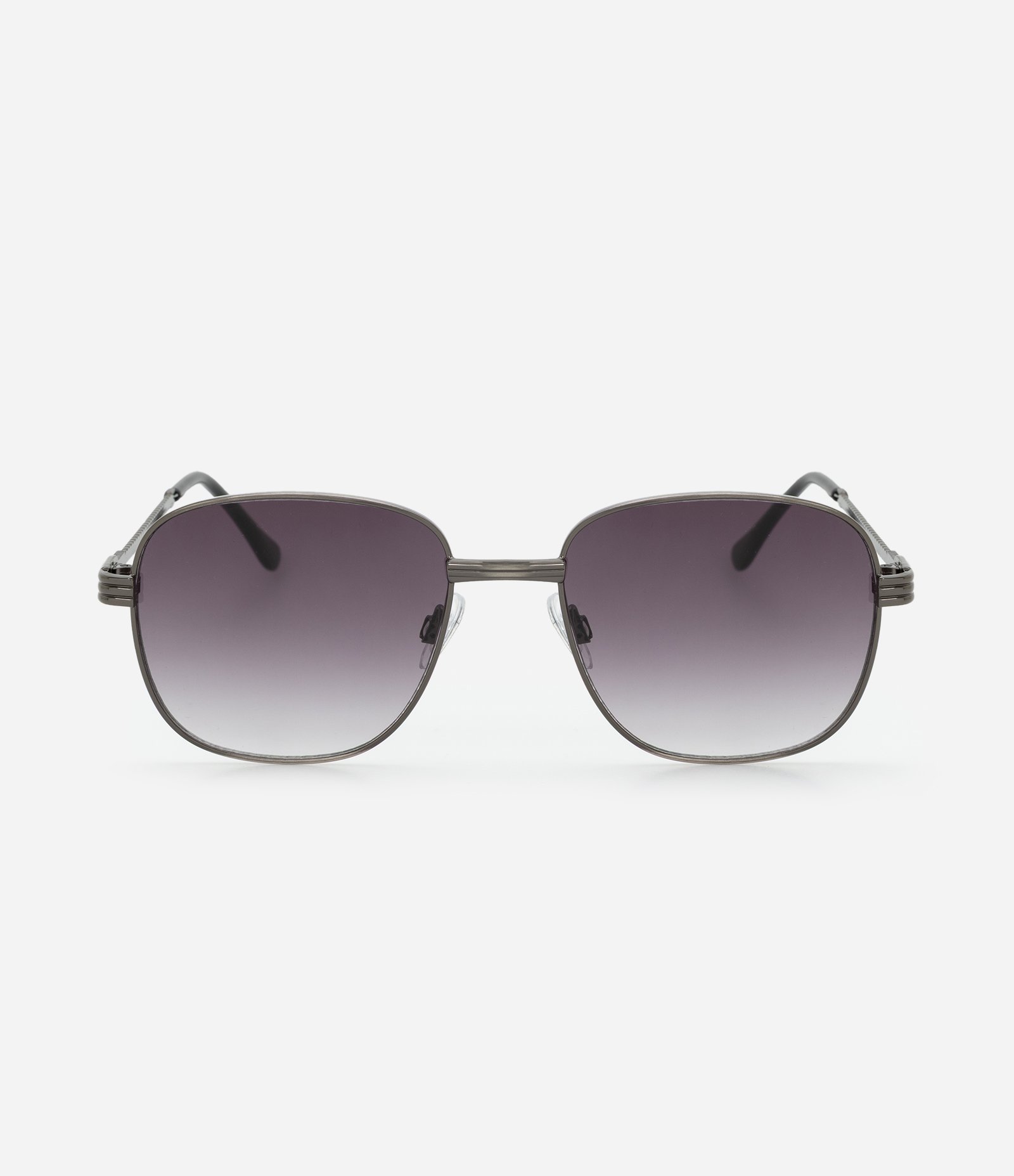 Óculos de Sol Redondo com Haste Fina e Detalhes Trançados Cinza 2