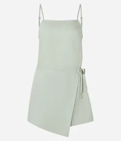 Macaquinho em Sarja Transpassado com Amarração