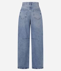 Calça Barrel em Jeans com Recortes na Barra